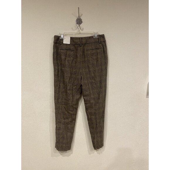 Talbots Pants Womens 6 Brown Glen Plaid Luxe Wool Slim Ankle High Waist Work - Picture 5 of 5